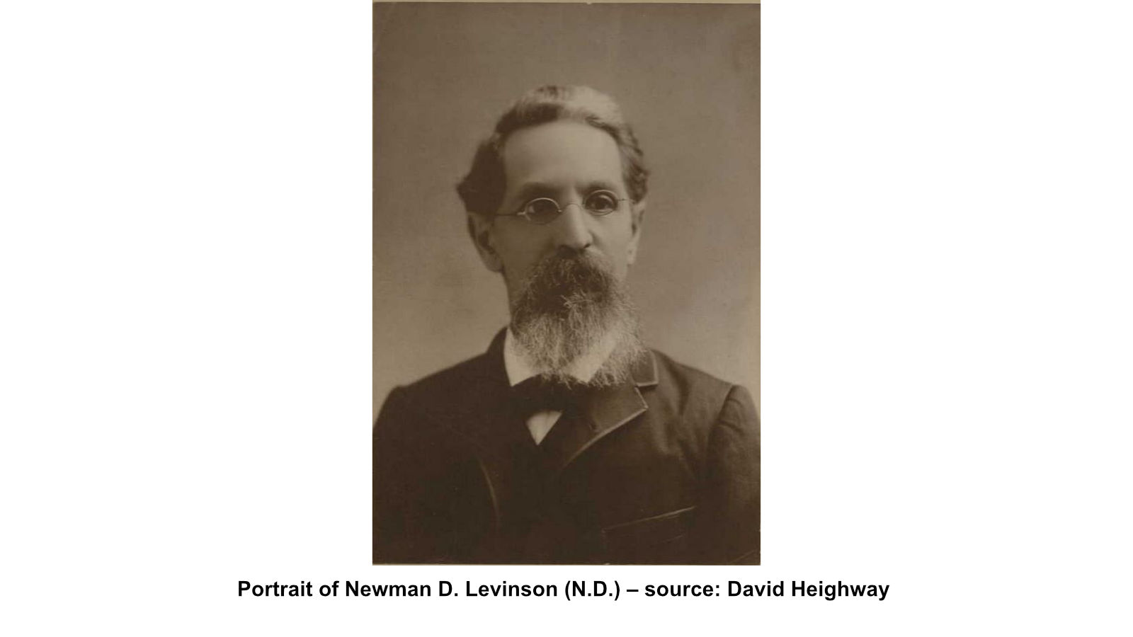 Portrait of Newman D. Levinson (N.D.) – source: David Heighway