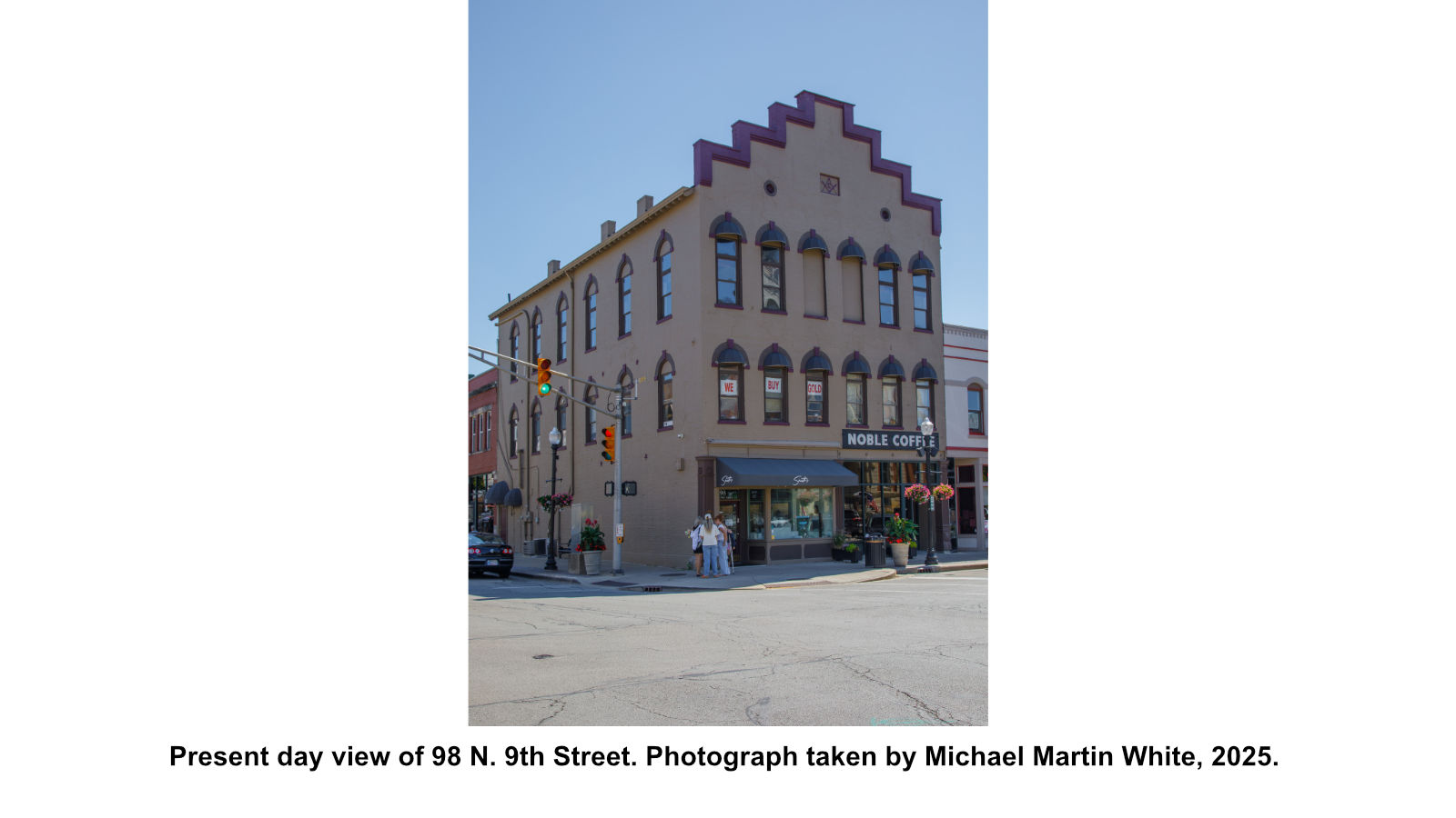 Present day view of 98 N. 9th Street. Photograph taken by Michael Martin White, 2025.