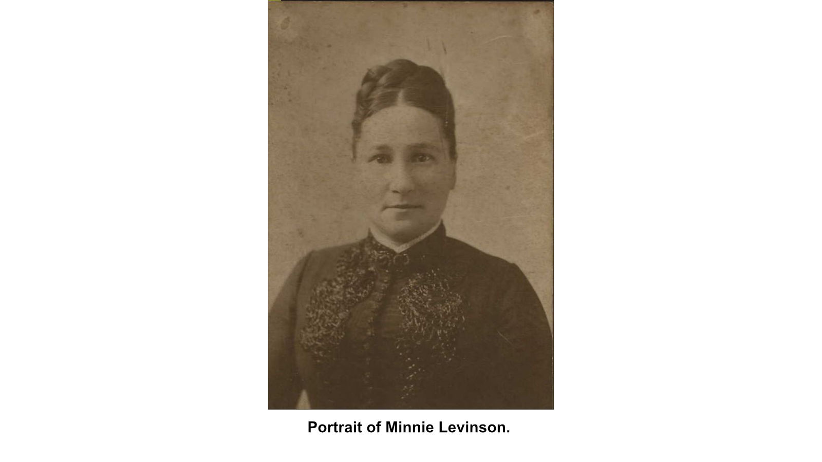 Portrait of Minnie Levinson.