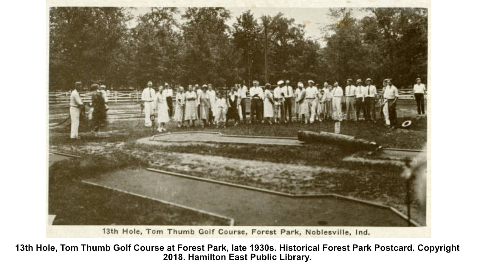 Entrance, Forest Park, late 1930s. Historical Forest Park Postcard. Copyright 2018. Hamilton East Public Library.