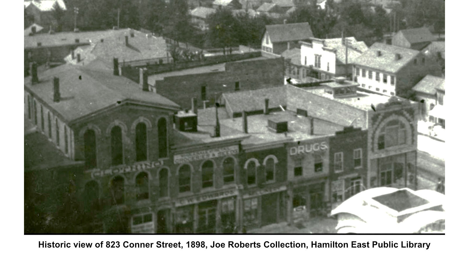 Historic view of 823 Conner Street, 1898, Joe Roberts Collection, Hamilton East Public Library